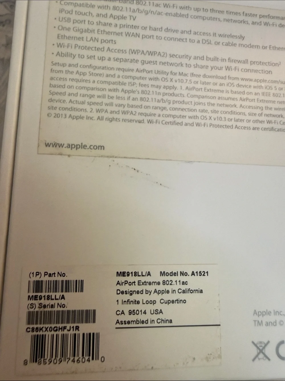 Apple AirPort Extreme Wireless Router - White